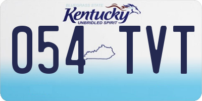 KY license plate 054TVT