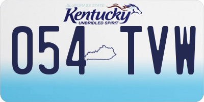 KY license plate 054TVW