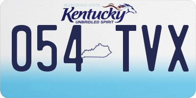 KY license plate 054TVX