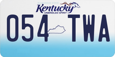 KY license plate 054TWA