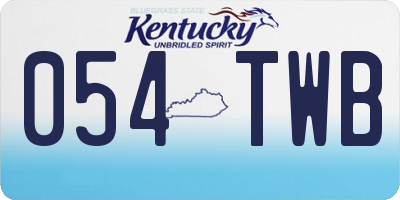 KY license plate 054TWB
