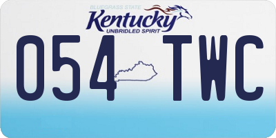 KY license plate 054TWC