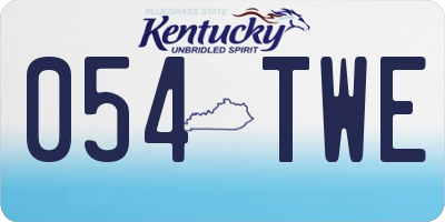 KY license plate 054TWE