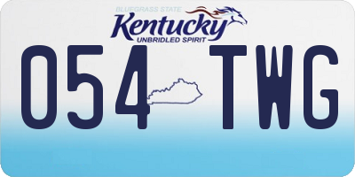 KY license plate 054TWG
