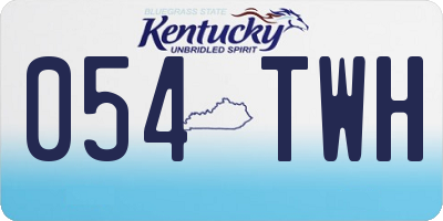 KY license plate 054TWH