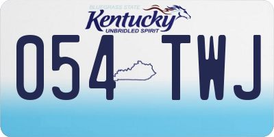 KY license plate 054TWJ
