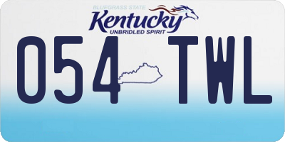 KY license plate 054TWL