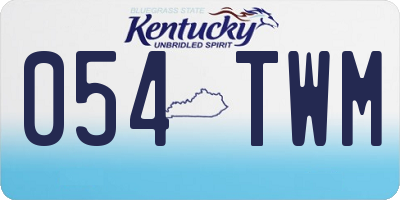 KY license plate 054TWM