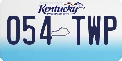 KY license plate 054TWP