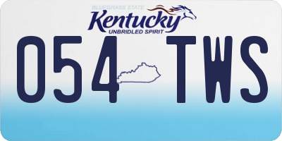 KY license plate 054TWS