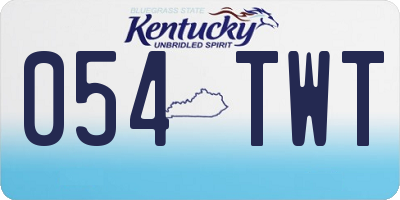 KY license plate 054TWT