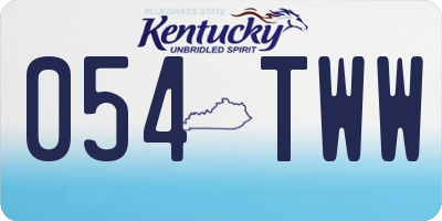 KY license plate 054TWW