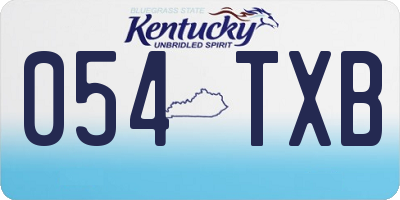 KY license plate 054TXB