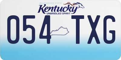 KY license plate 054TXG
