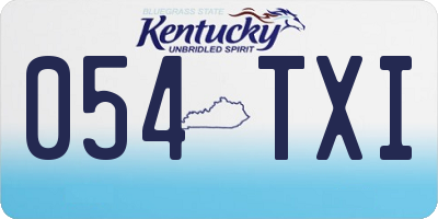 KY license plate 054TXI