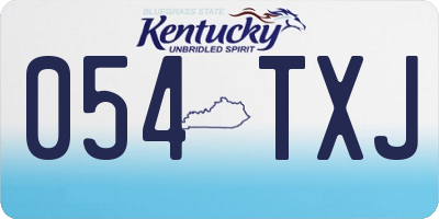 KY license plate 054TXJ