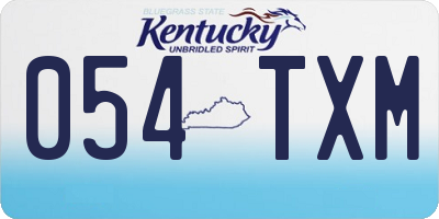 KY license plate 054TXM
