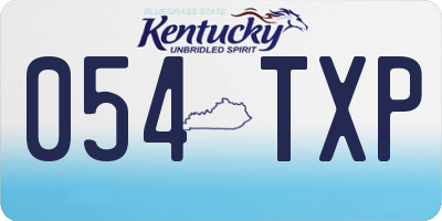 KY license plate 054TXP
