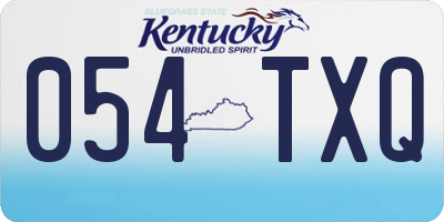 KY license plate 054TXQ