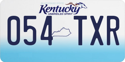 KY license plate 054TXR