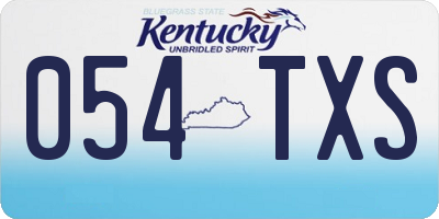 KY license plate 054TXS
