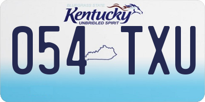 KY license plate 054TXU