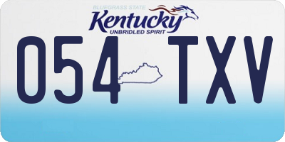 KY license plate 054TXV
