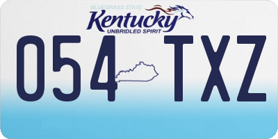 KY license plate 054TXZ