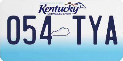 KY license plate 054TYA