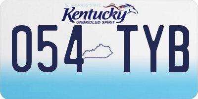 KY license plate 054TYB