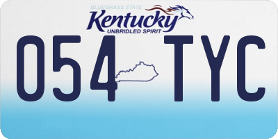 KY license plate 054TYC