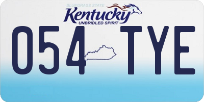 KY license plate 054TYE