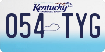 KY license plate 054TYG