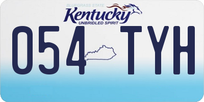 KY license plate 054TYH
