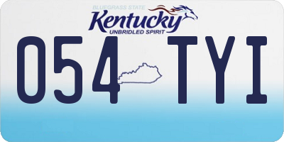 KY license plate 054TYI