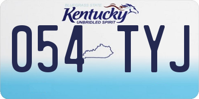 KY license plate 054TYJ