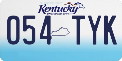 KY license plate 054TYK