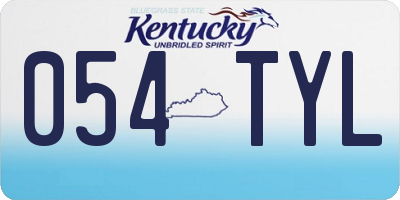 KY license plate 054TYL