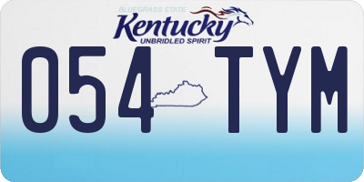 KY license plate 054TYM