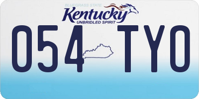 KY license plate 054TYO