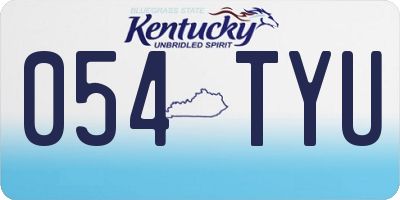 KY license plate 054TYU