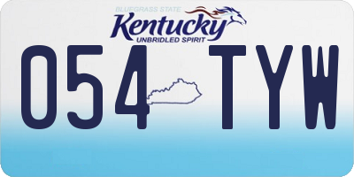 KY license plate 054TYW
