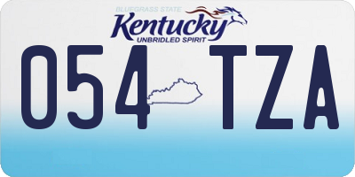 KY license plate 054TZA