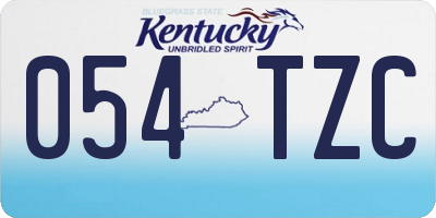 KY license plate 054TZC