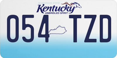 KY license plate 054TZD