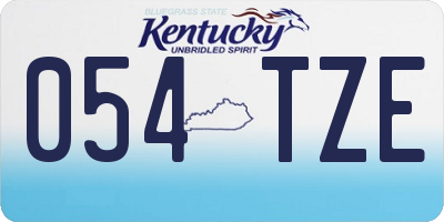 KY license plate 054TZE