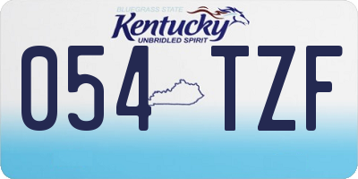 KY license plate 054TZF