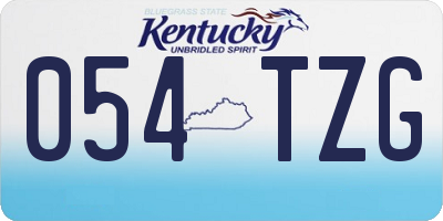 KY license plate 054TZG