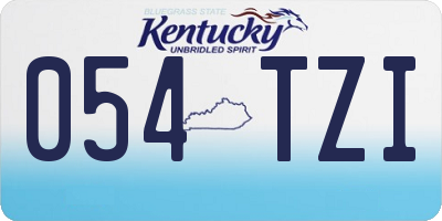 KY license plate 054TZI