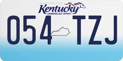 KY license plate 054TZJ
